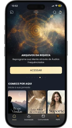 Tela do programa Arquivos da Riqueza no aplicativo O Córtex